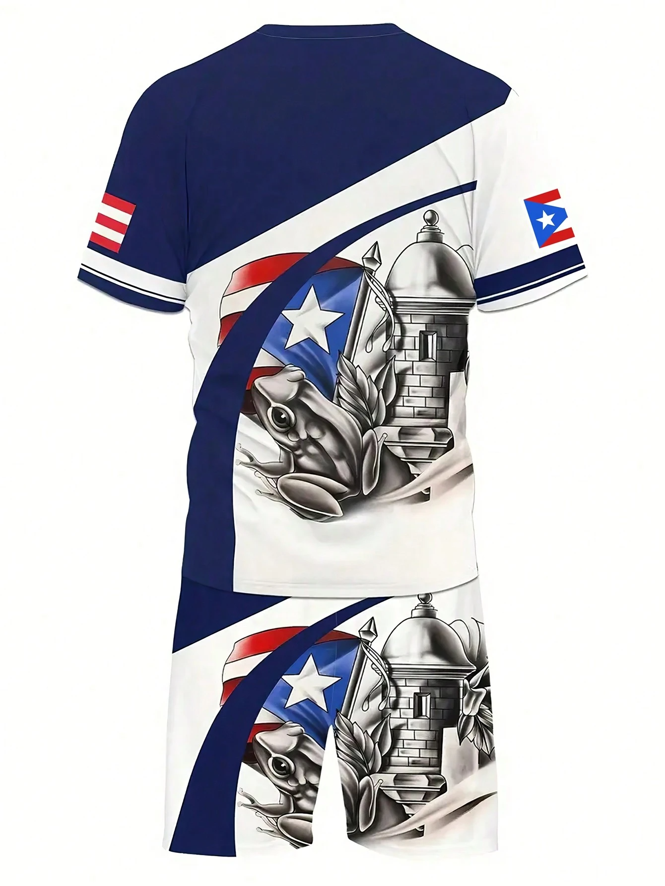 Men's Color Matching Casual Shorts Set 423