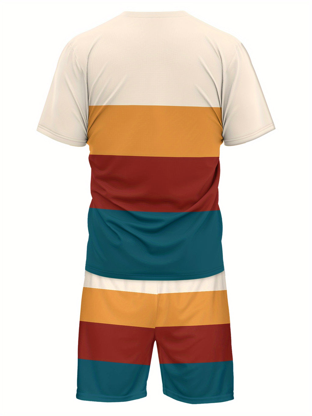 Men's Gradient Summer Round Neck Set 136