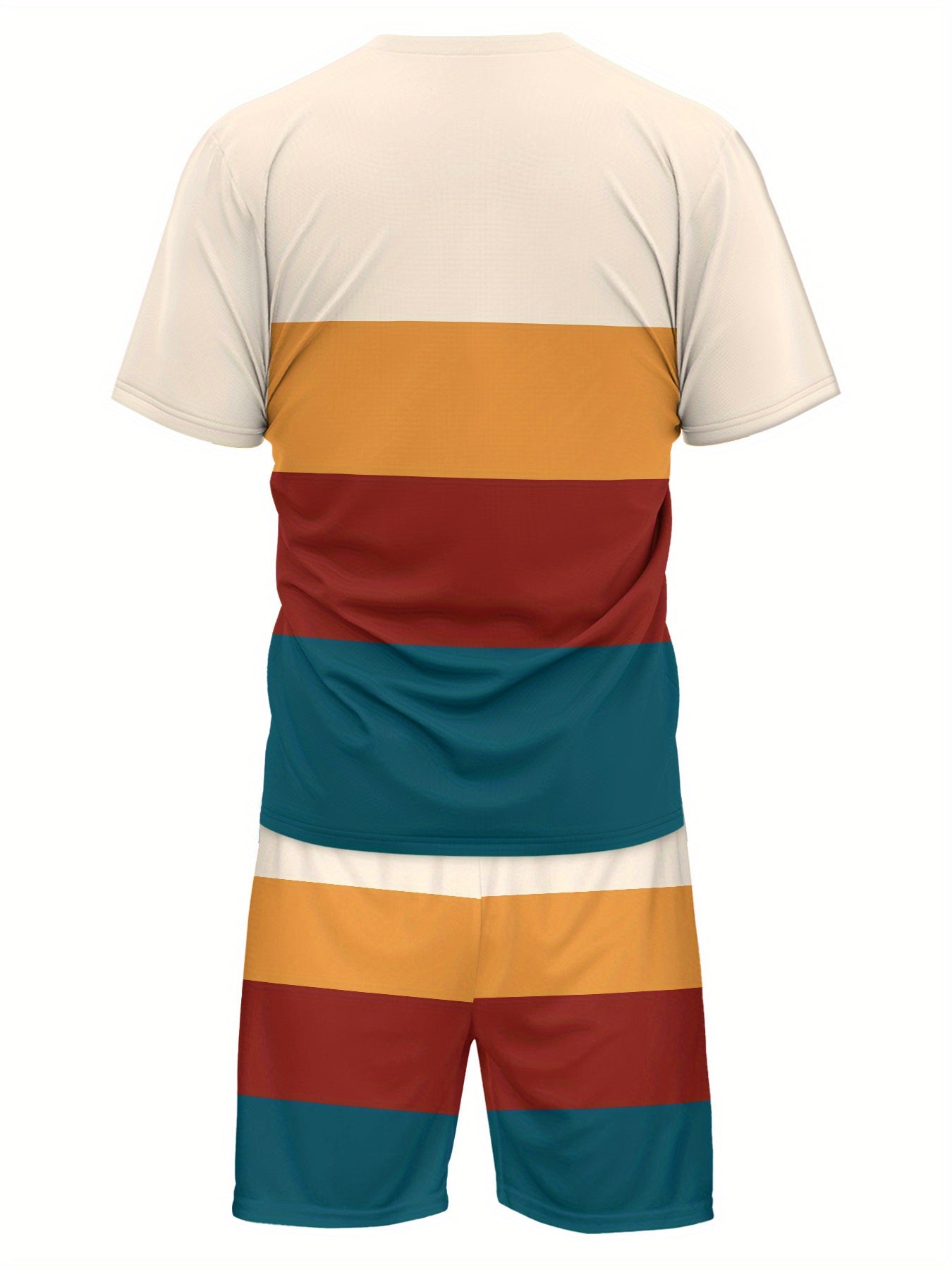 Men's Gradient Summer Round Neck Set 136
