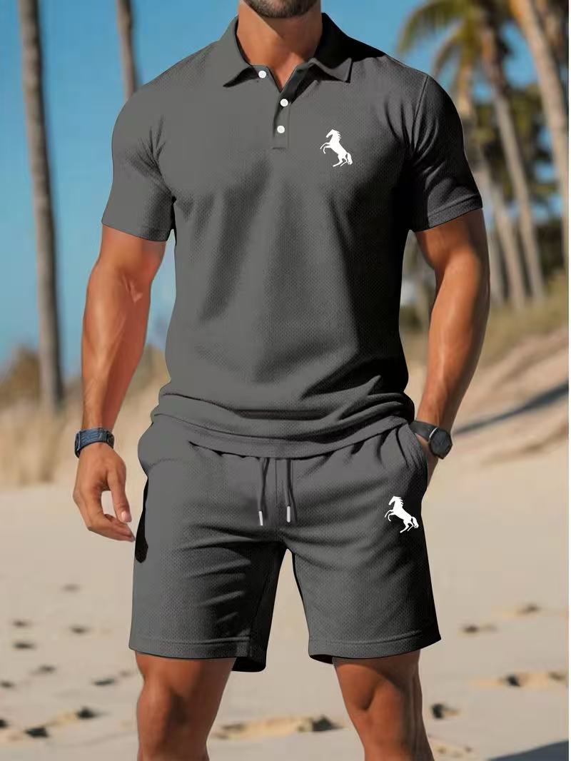 ⏰ Letzter Tag: 50% Rabatt! 🔥-Herren 2-teiliges Sommer-Set mit Poloshirt und Shorts
