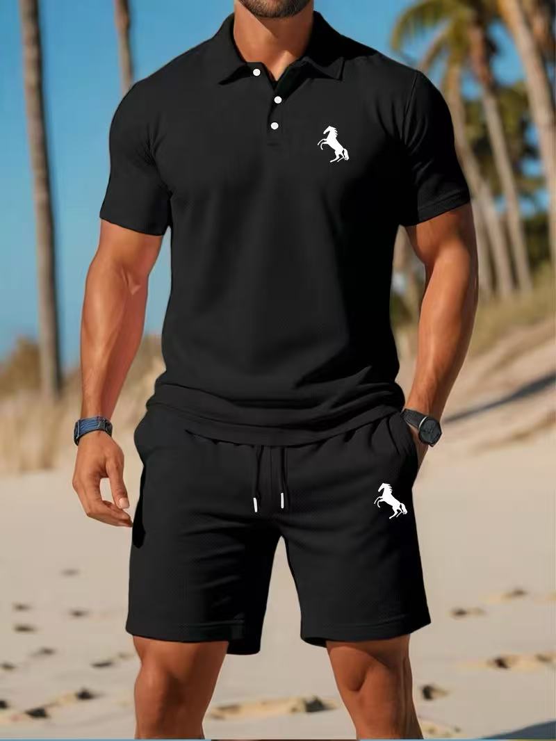 ⏰ Letzter Tag: 50% Rabatt! 🔥-Herren 2-teiliges Sommer-Set mit Poloshirt und Shorts
