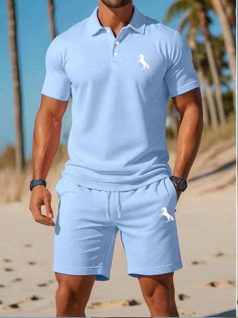 ⏰ Letzter Tag: 50% Rabatt! 🔥-Herren 2-teiliges Sommer-Set mit Poloshirt und Shorts