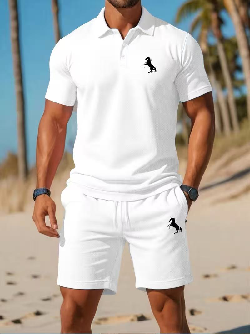 ⏰ Letzter Tag: 50% Rabatt! 🔥-Herren 2-teiliges Sommer-Set mit Poloshirt und Shorts