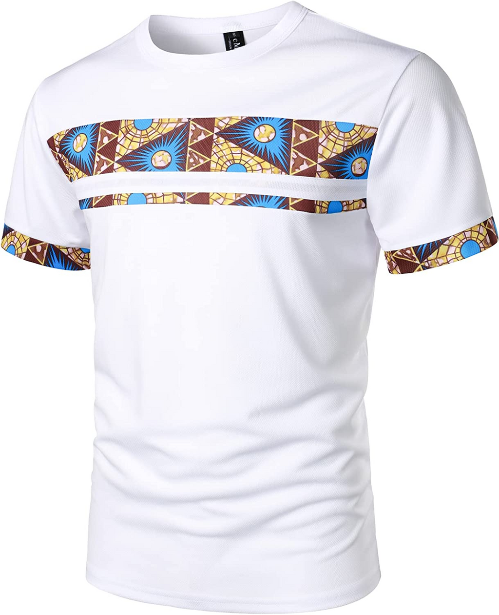 Men's Printed Colorblock T-Shirt and Shorts Set 008