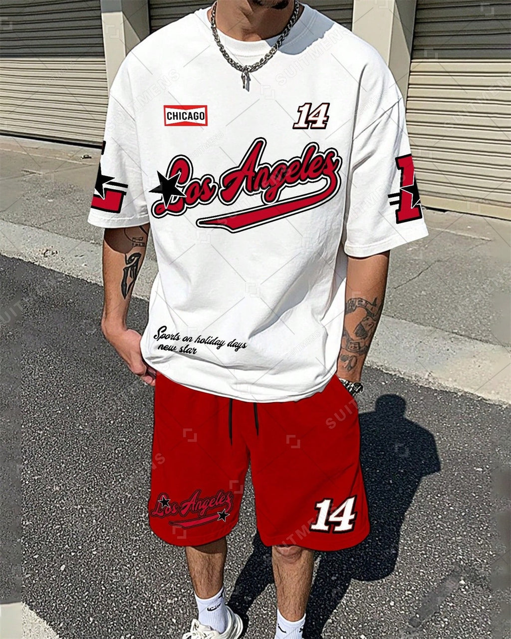 Men's Summer Sports Short Sleeve Set 014