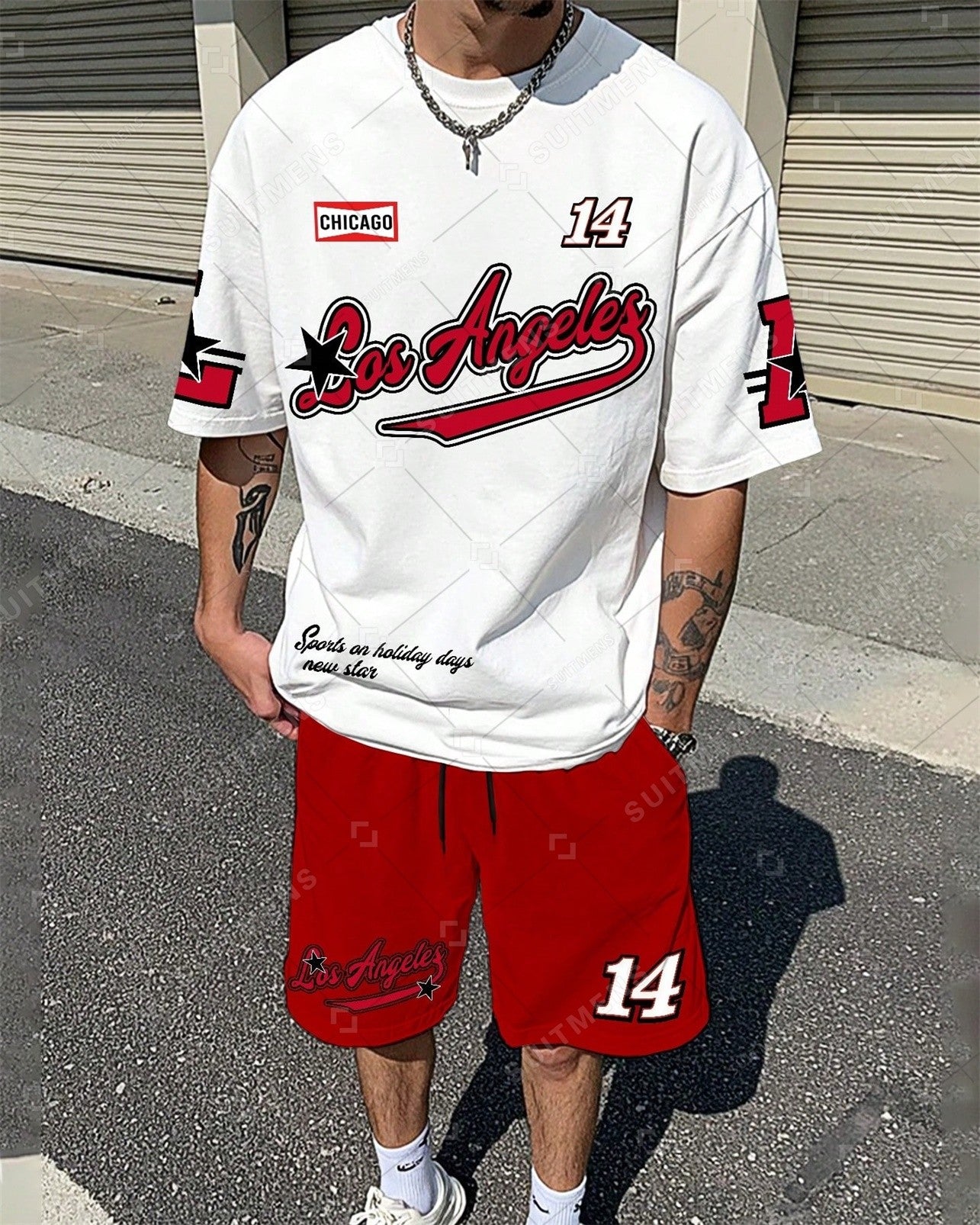Men's Summer Sports Short Sleeve Set 014