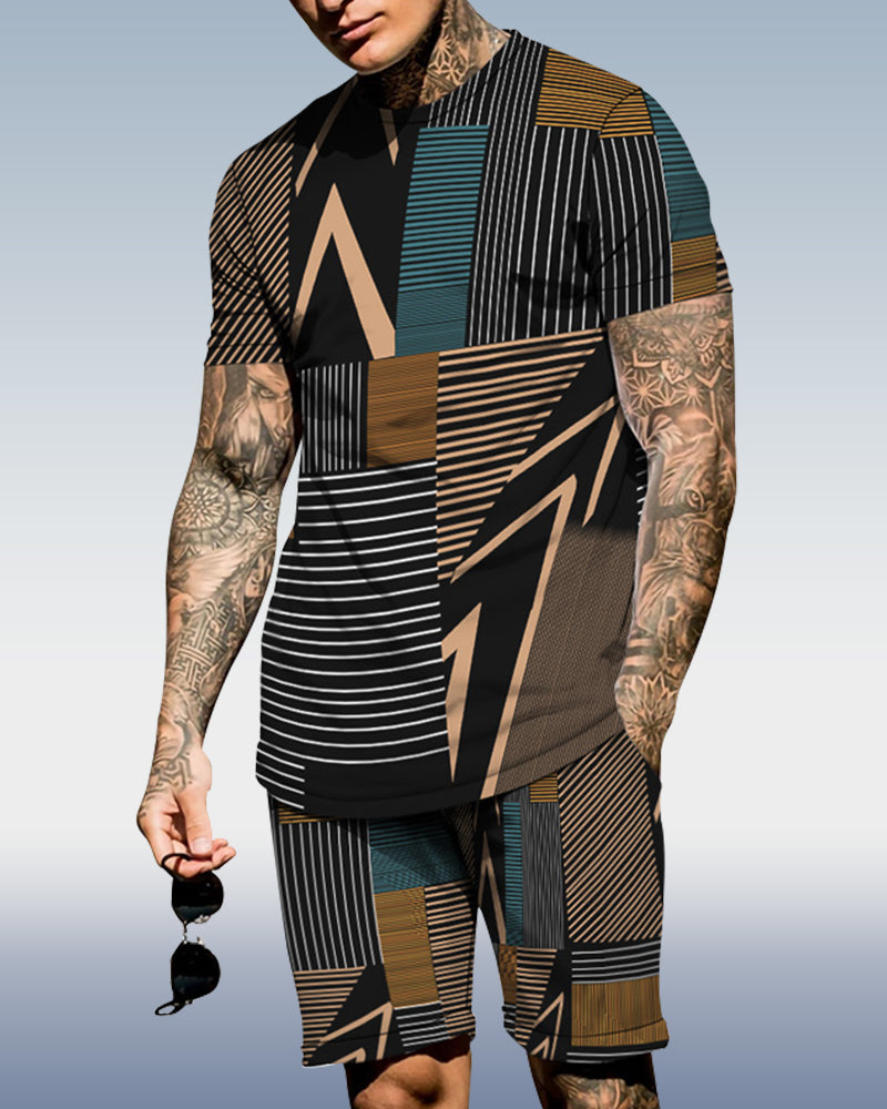 Men's spring and summer printed suit 026