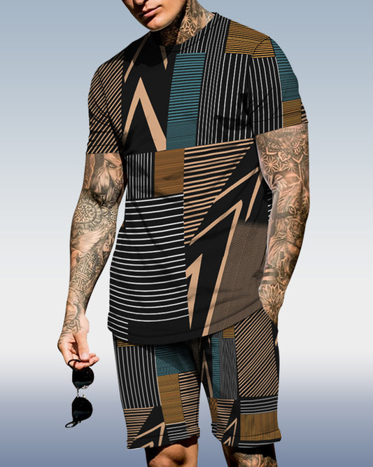 Men's spring and summer printed suit 026