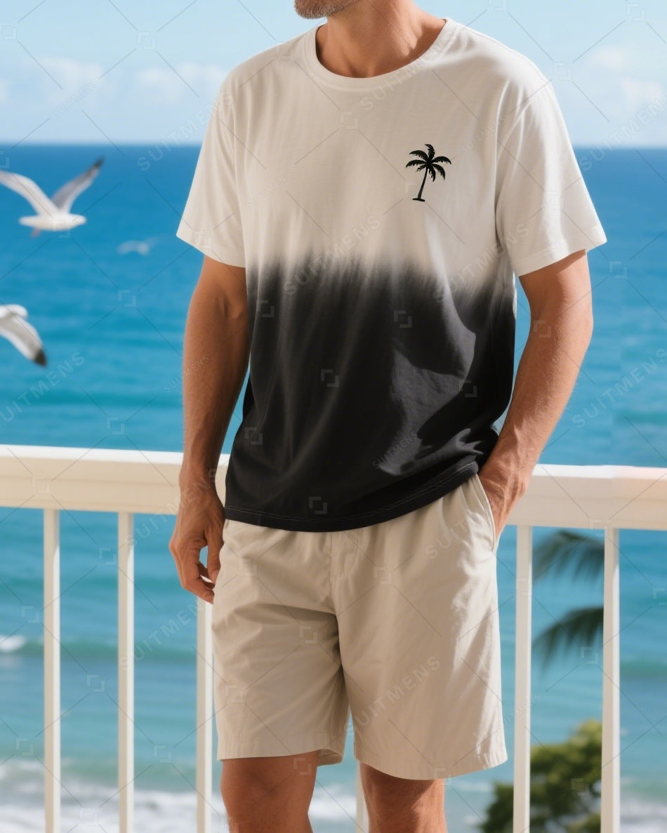 Men's Summer Vacation Round Neck Set 019