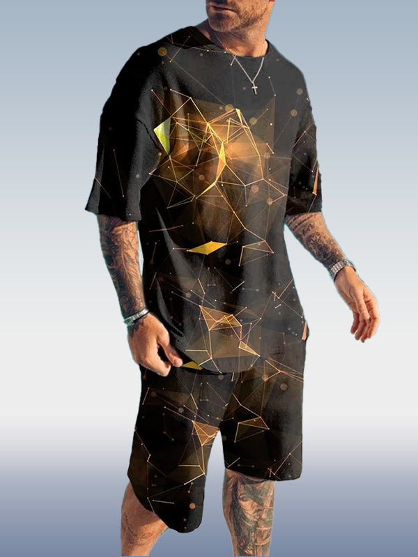 Suitmens Men's Gradient Print Shorts Set 104