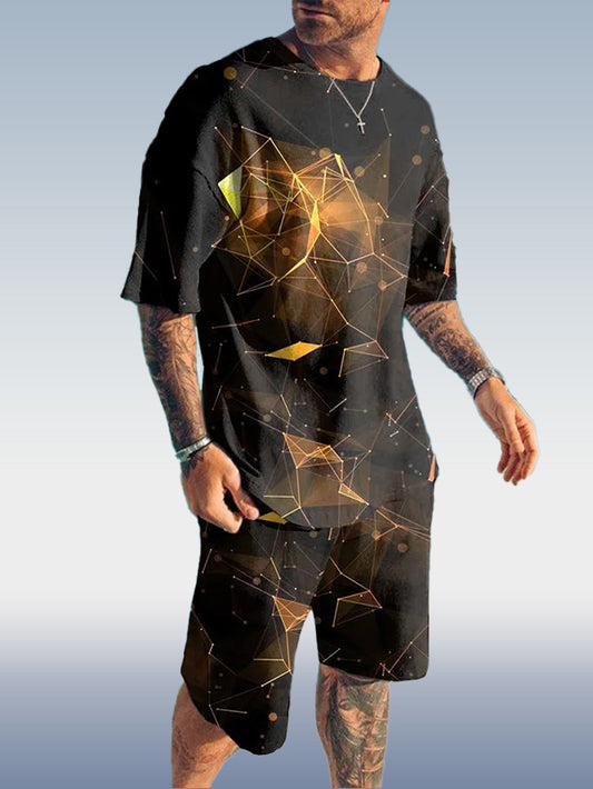 Suitmens Men's Gradient Print Shorts Set 104