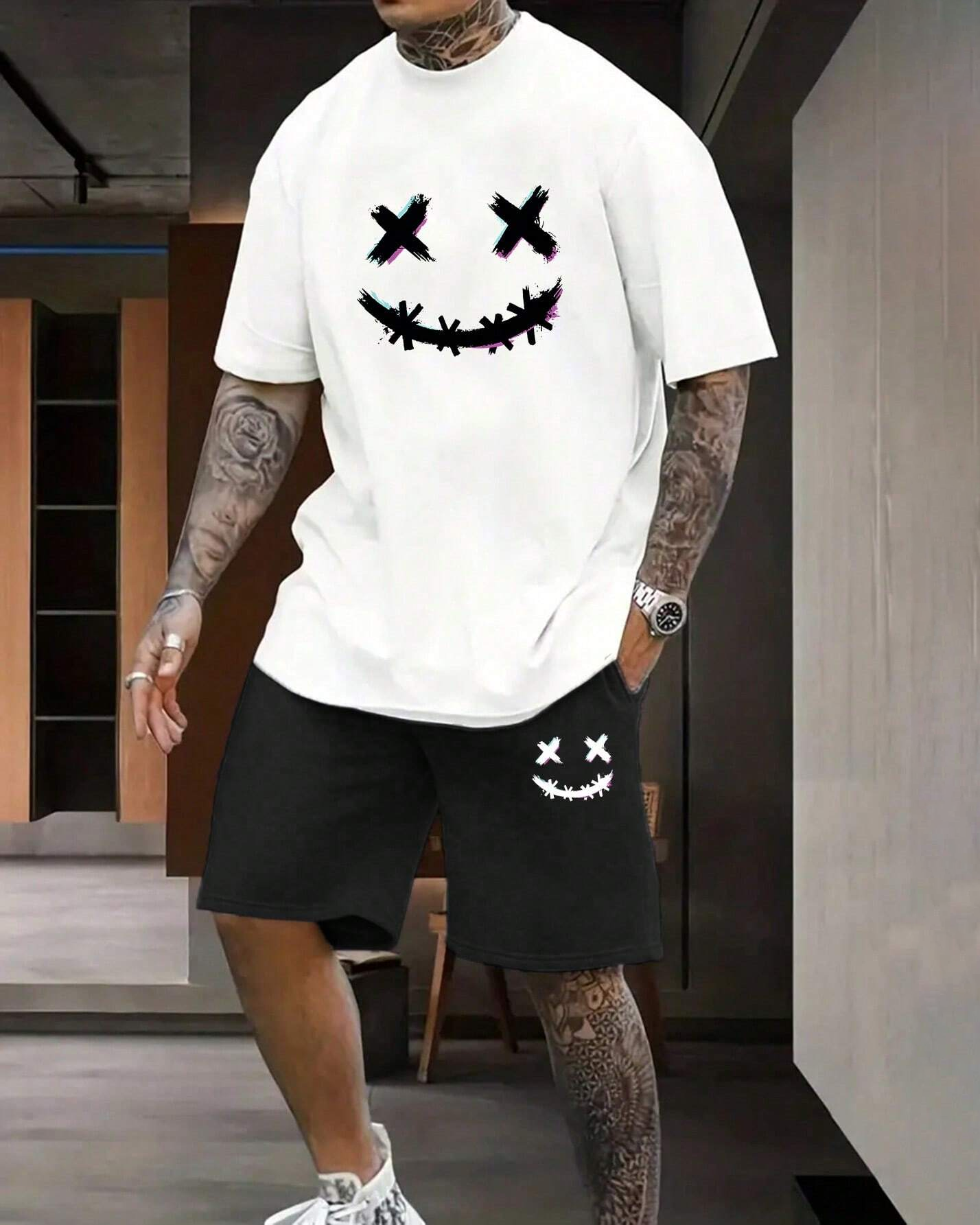 Men's Classic Casual Printed Shorts Set 501