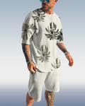 Suitmens Men's Coco Print Shorts Set Apricot 032