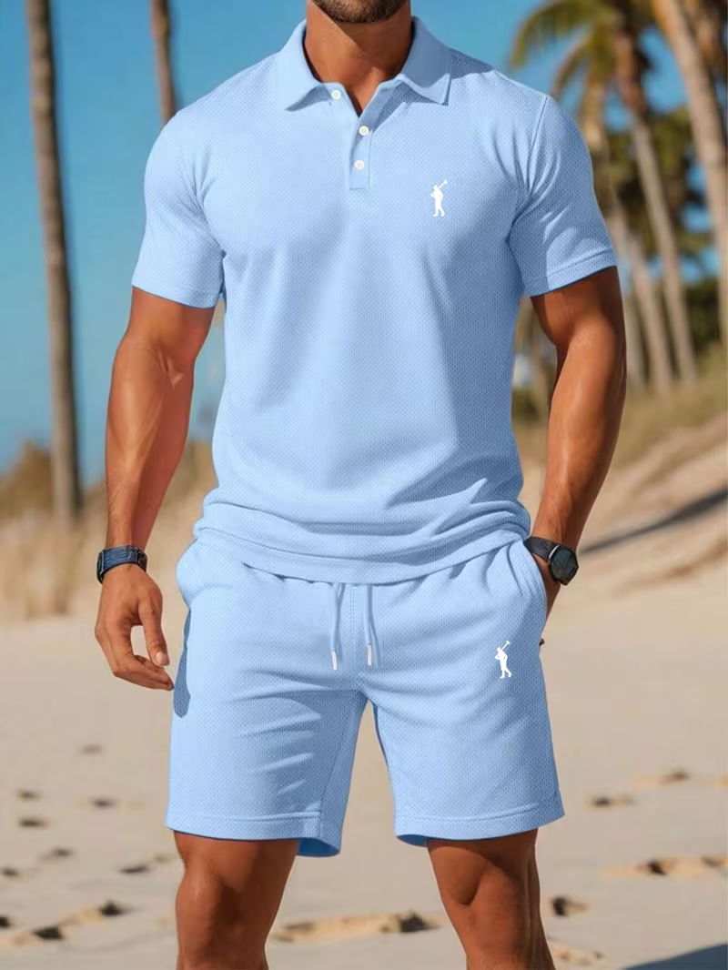 Sommer-Polo-Set für Herren mit Shorts