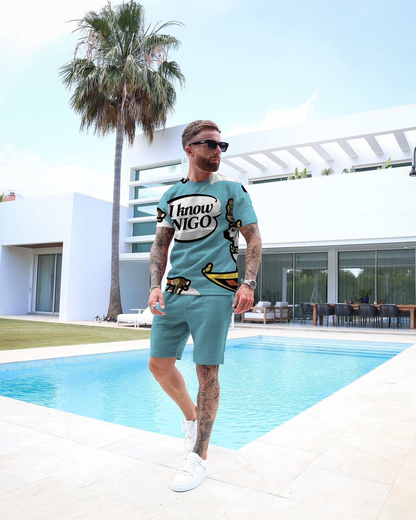 Men's Casual Printed Shorts Set 46