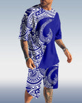 Suitmens Men's Fashion Print Shorts Set 071