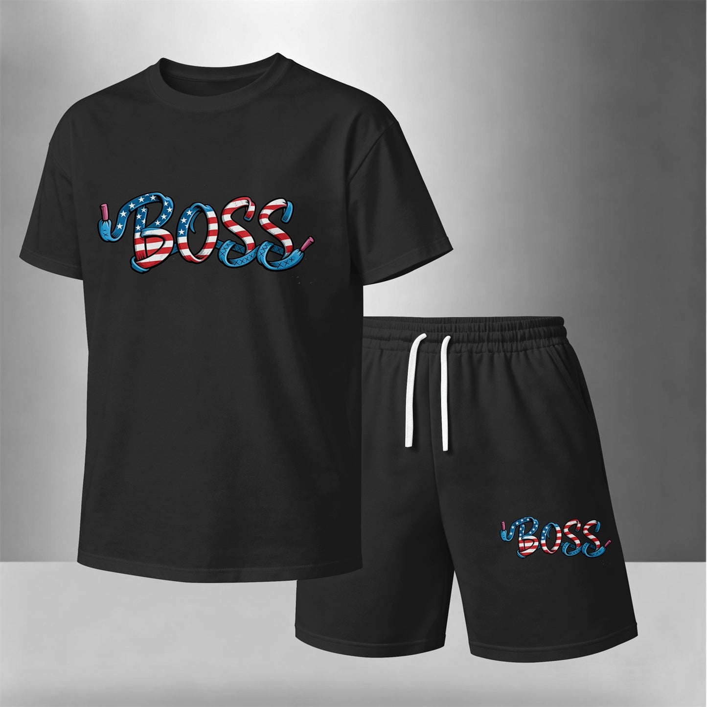 Men’s Summer 2 Piece Set, Short Sleeve T Shirt and Drawstring Shorts Matching Outfit, Lightweight Breathable Casual Set for Beach, Vacation, Gym, Travel, Running, and Daily Wear