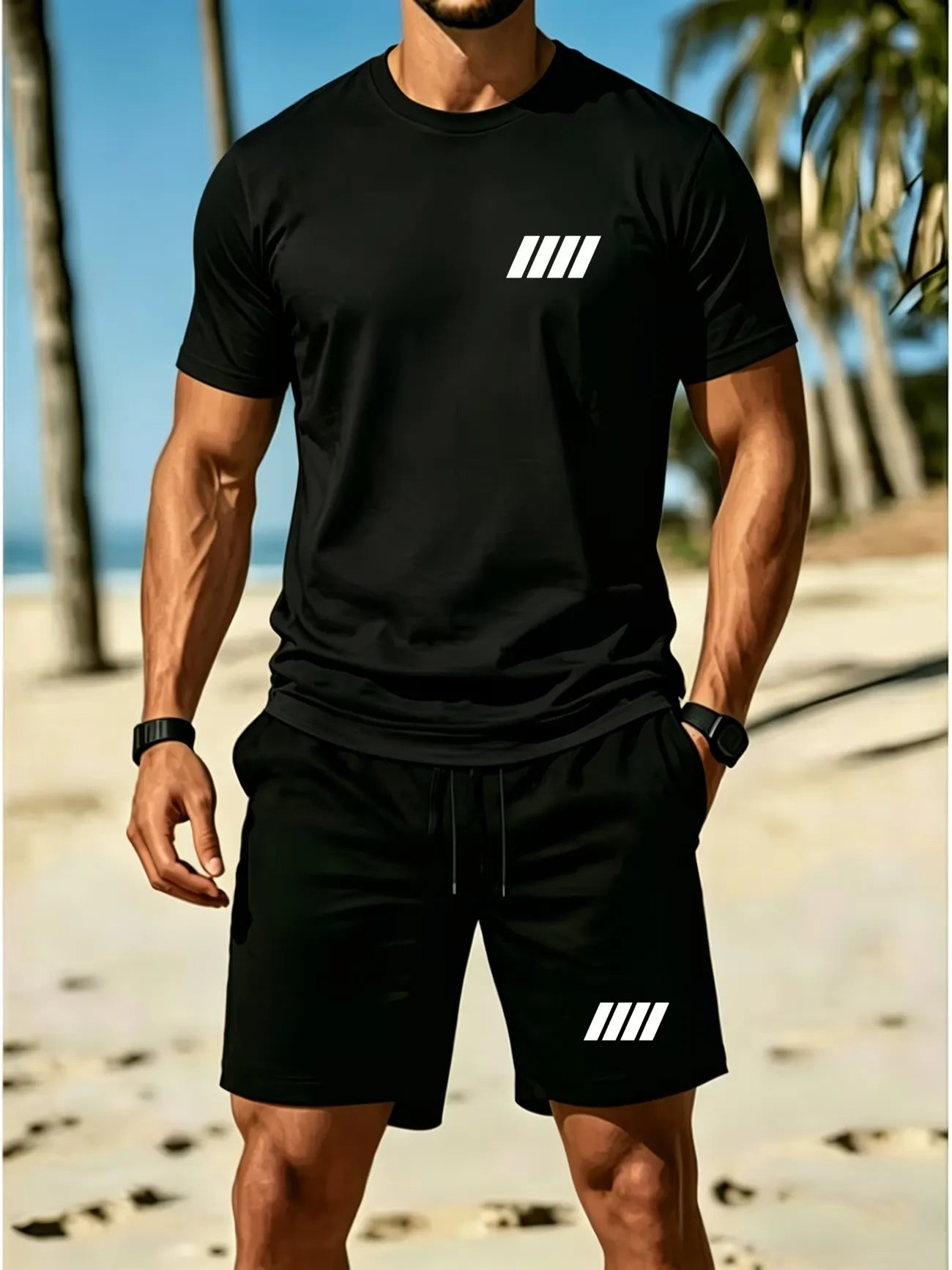 ⏰ Letzter Tag: 50% Rabatt! 🔥-Herren-Sommer-Set aus Leinen mit Poloshirt und Shorts