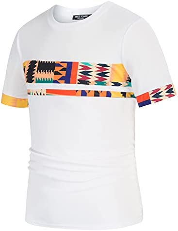 Men's Printed Colorblock T-Shirt and Shorts Set 034