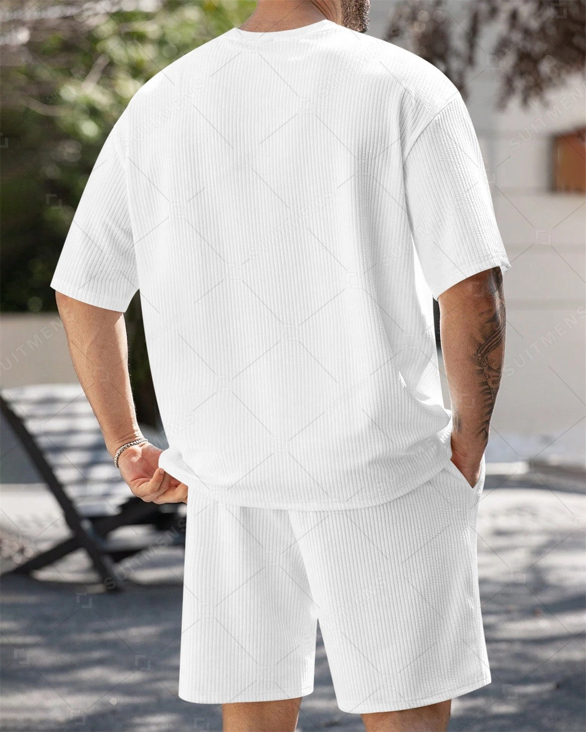 Men's Simple Retro Summer Round Neck Set 190