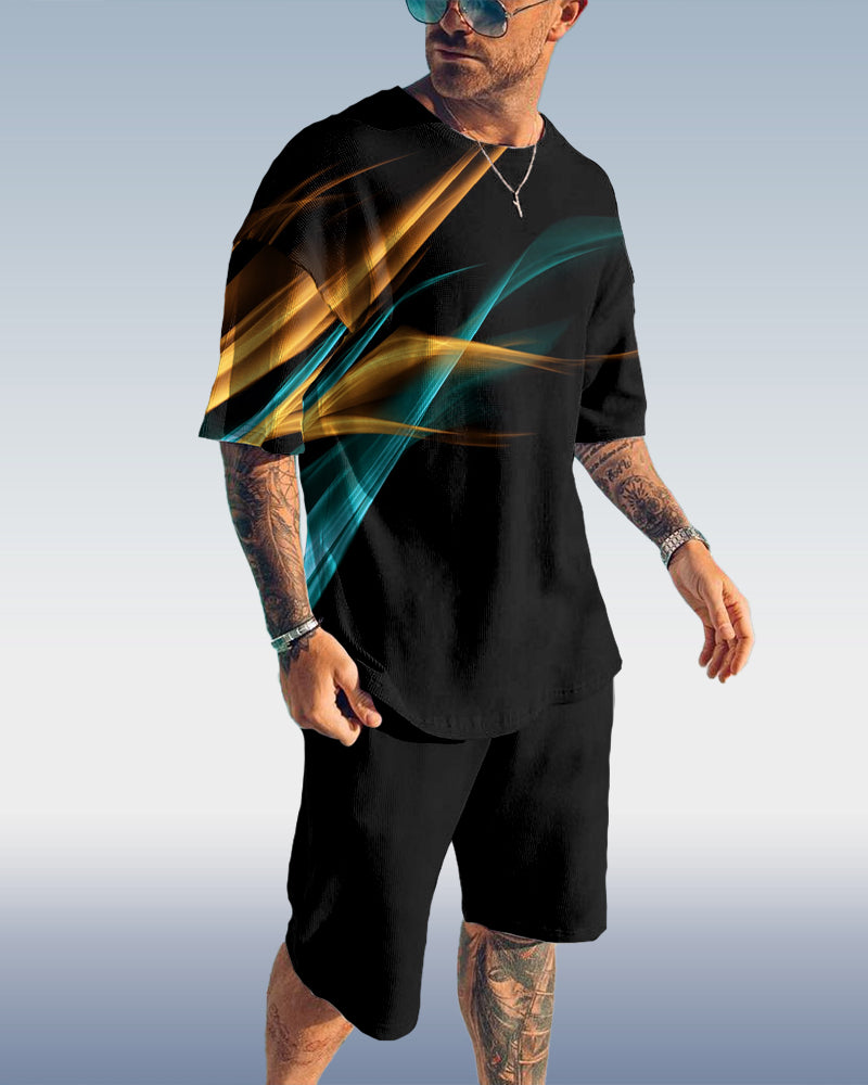 Suitmens Men's Art Print Shorts Set  026