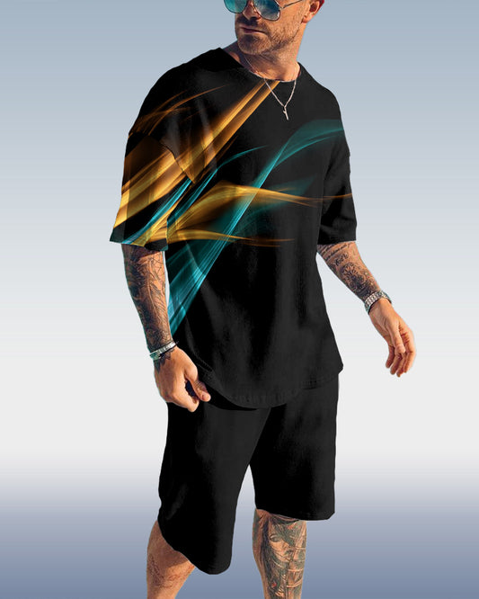 Suitmens Men's Art Print Shorts Set  026