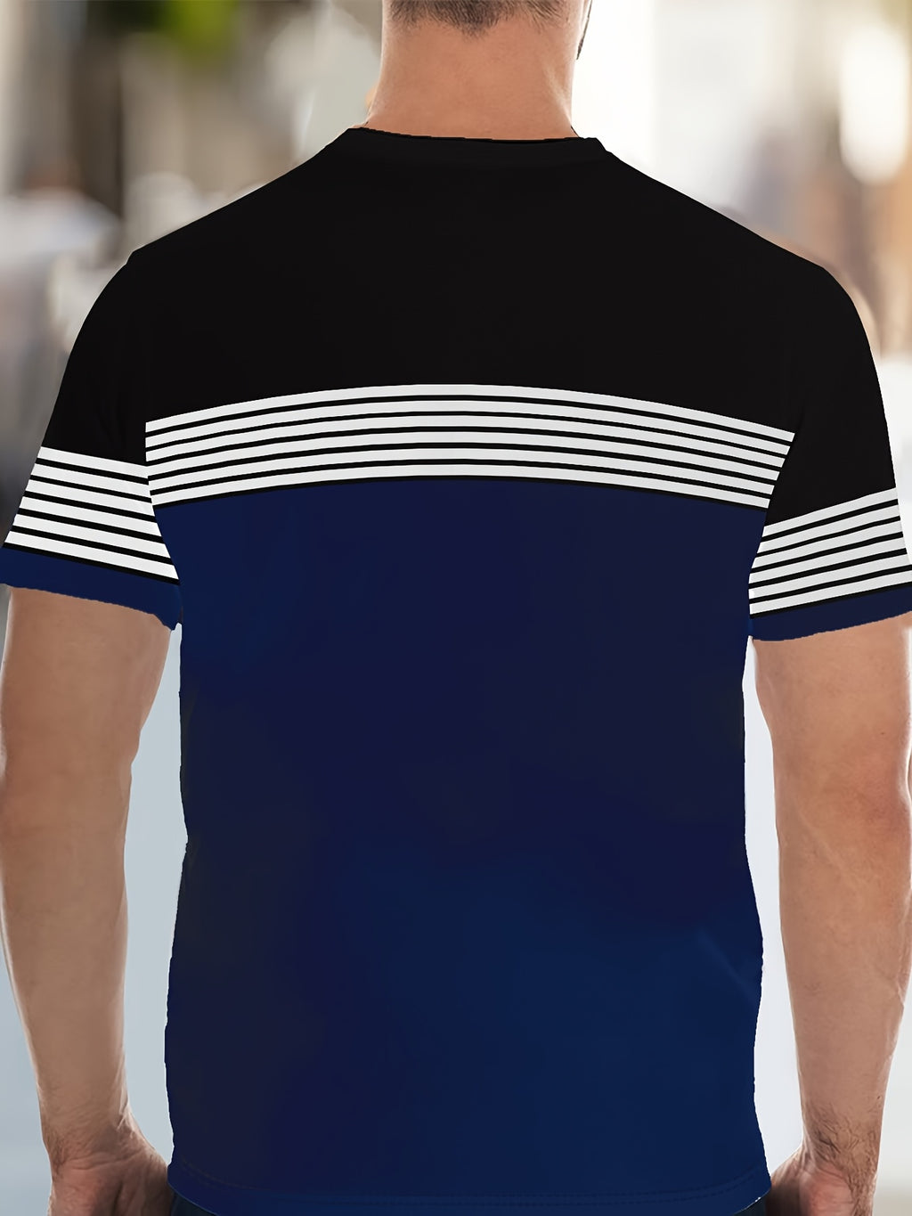 Men's Colorblock Summer Round Neck Set 108