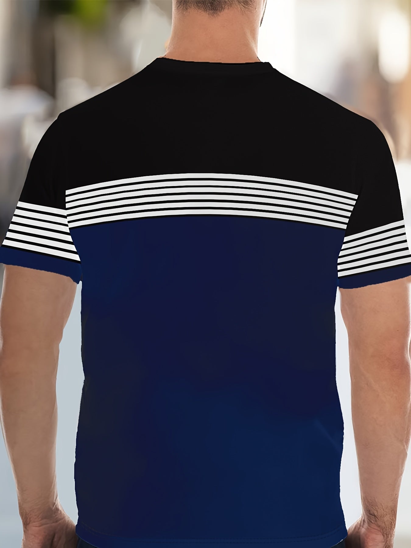 Men's Colorblock Summer Round Neck Set 108