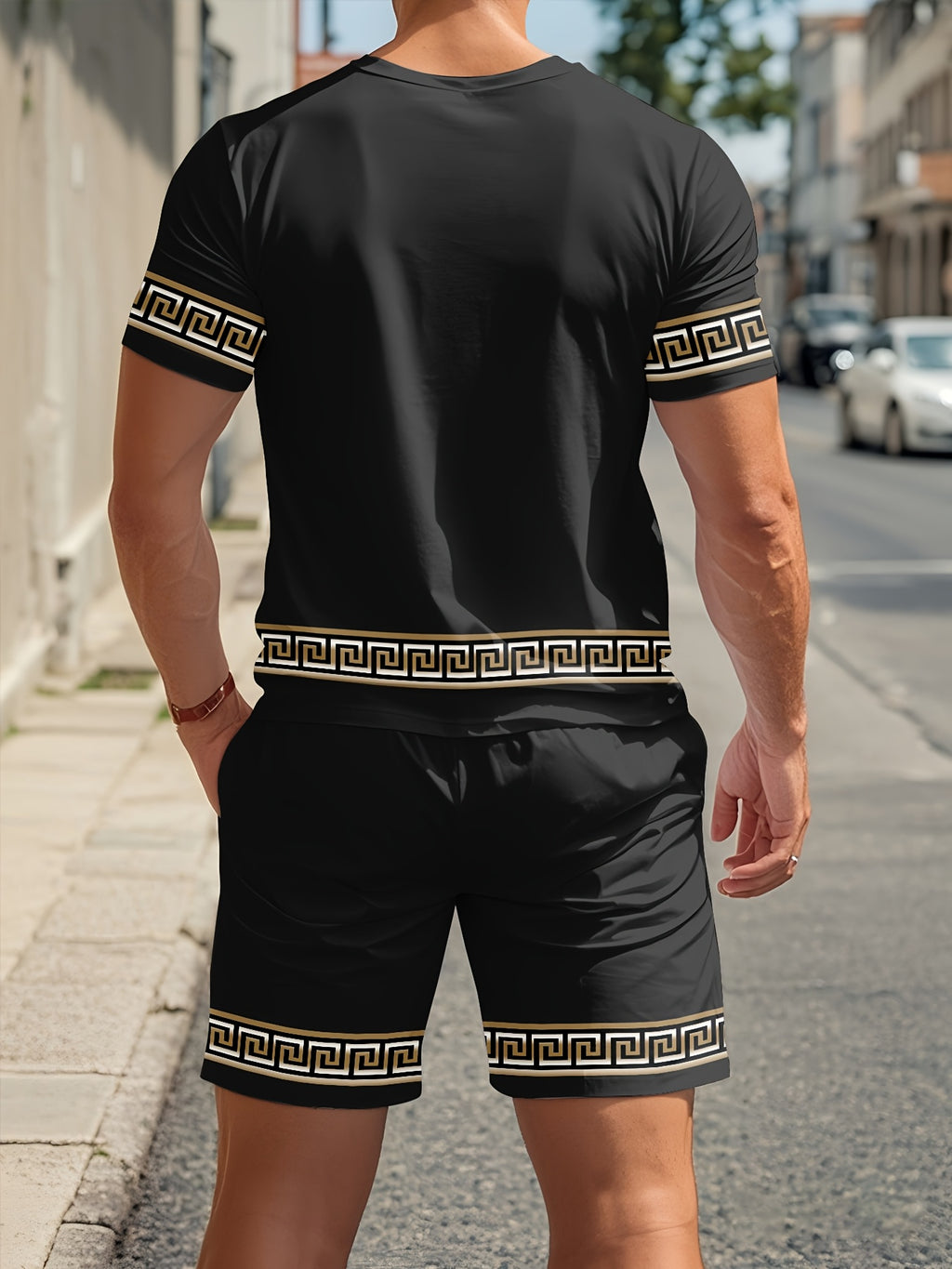 Men's Summer Gorgeous Printed Round Neck Set 962