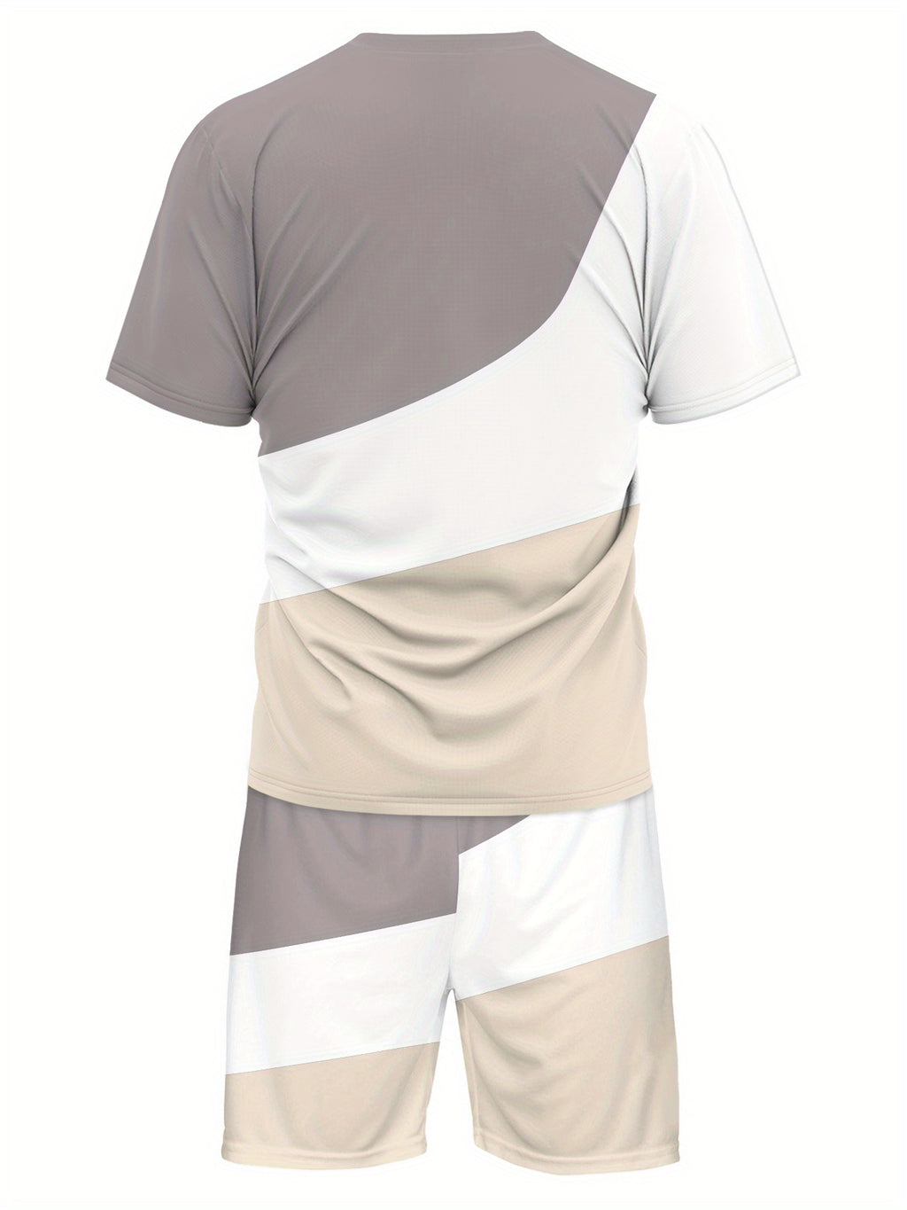 Men's Summer Retro Printed Round Neck Set 924