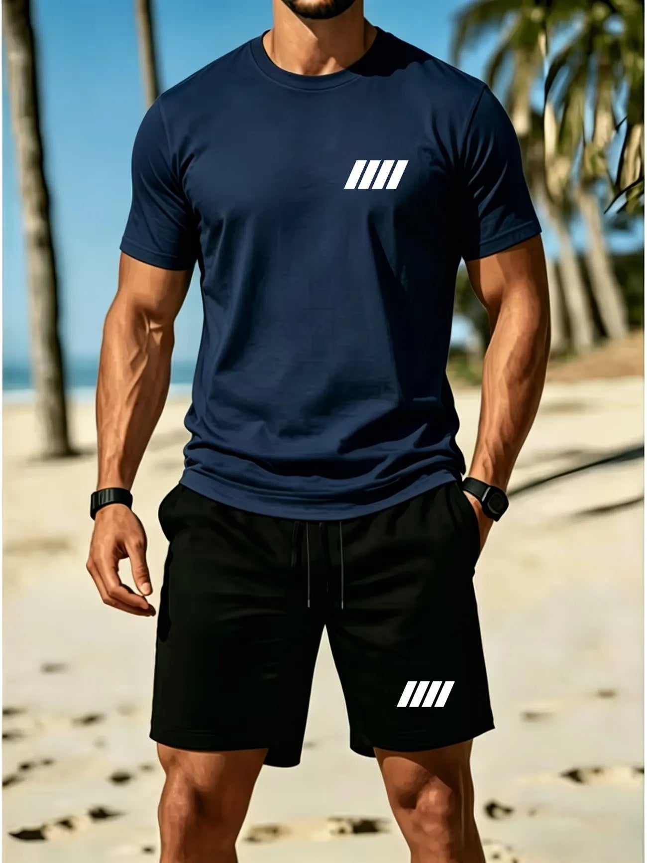 ⏰ Letzter Tag: 50% Rabatt! 🔥-Herren-Sommer-Set aus Leinen mit Poloshirt und Shorts