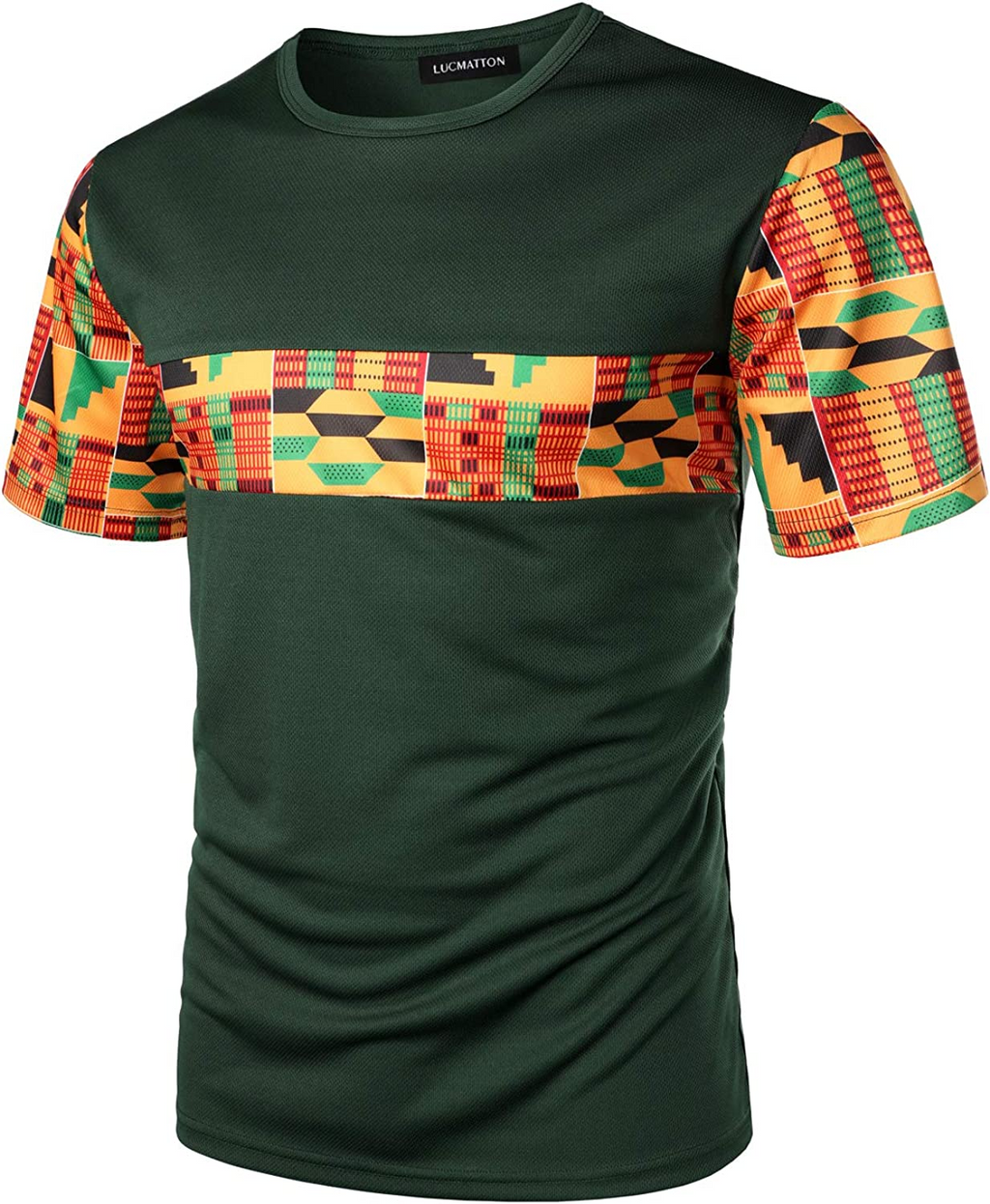 Men's Printed Colorblock T-Shirt and Shorts Set 016
