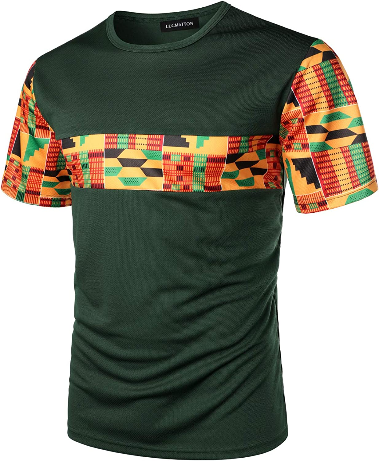 Men's Printed Colorblock T-Shirt and Shorts Set 016