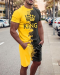 Suitmens Men's Crown Print Shorts Suit