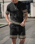 Men's Summer Gorgeous Printed Round Neck Set 962