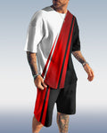 Suitmens Men's Colorblock Print Shorts Set 129