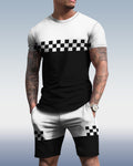 Men's spring and summer graffiti print suit 053