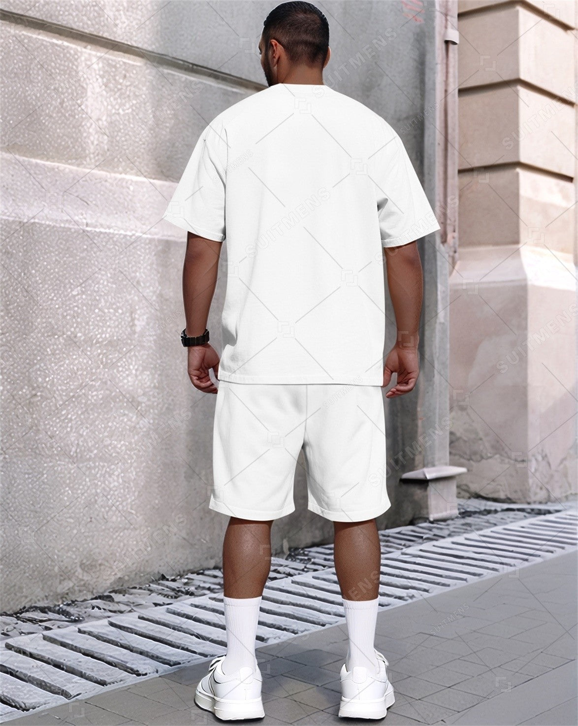 Men's Summer Simple Letter Print Round Neck Set 362