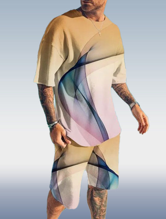 Suitmens Men's Gradient Khaki Shorts Suit