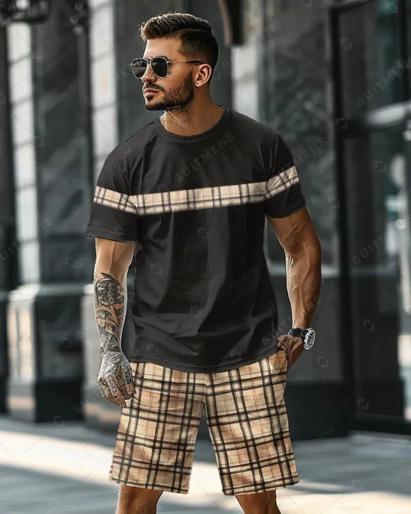Men's Simple Casual Shorts Set 473