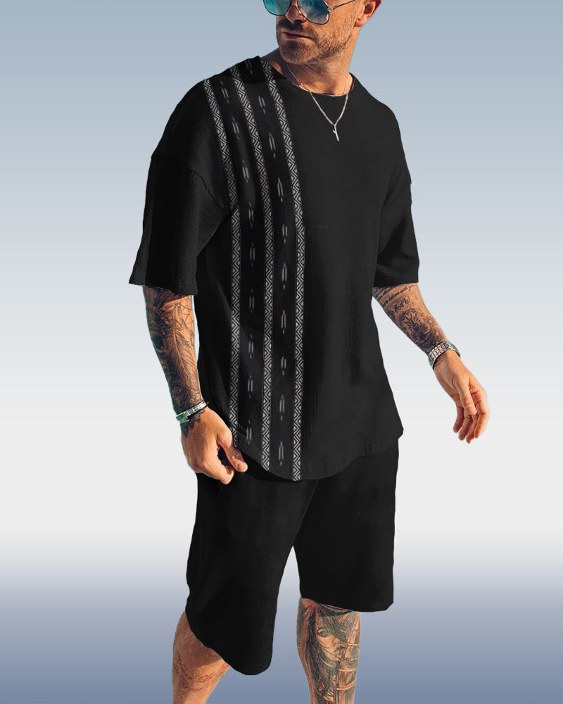 Suitmens Men's Vertical Stripe Print Set 062
