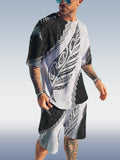Suitmens Men's Colorblock Print Shorts Set 335