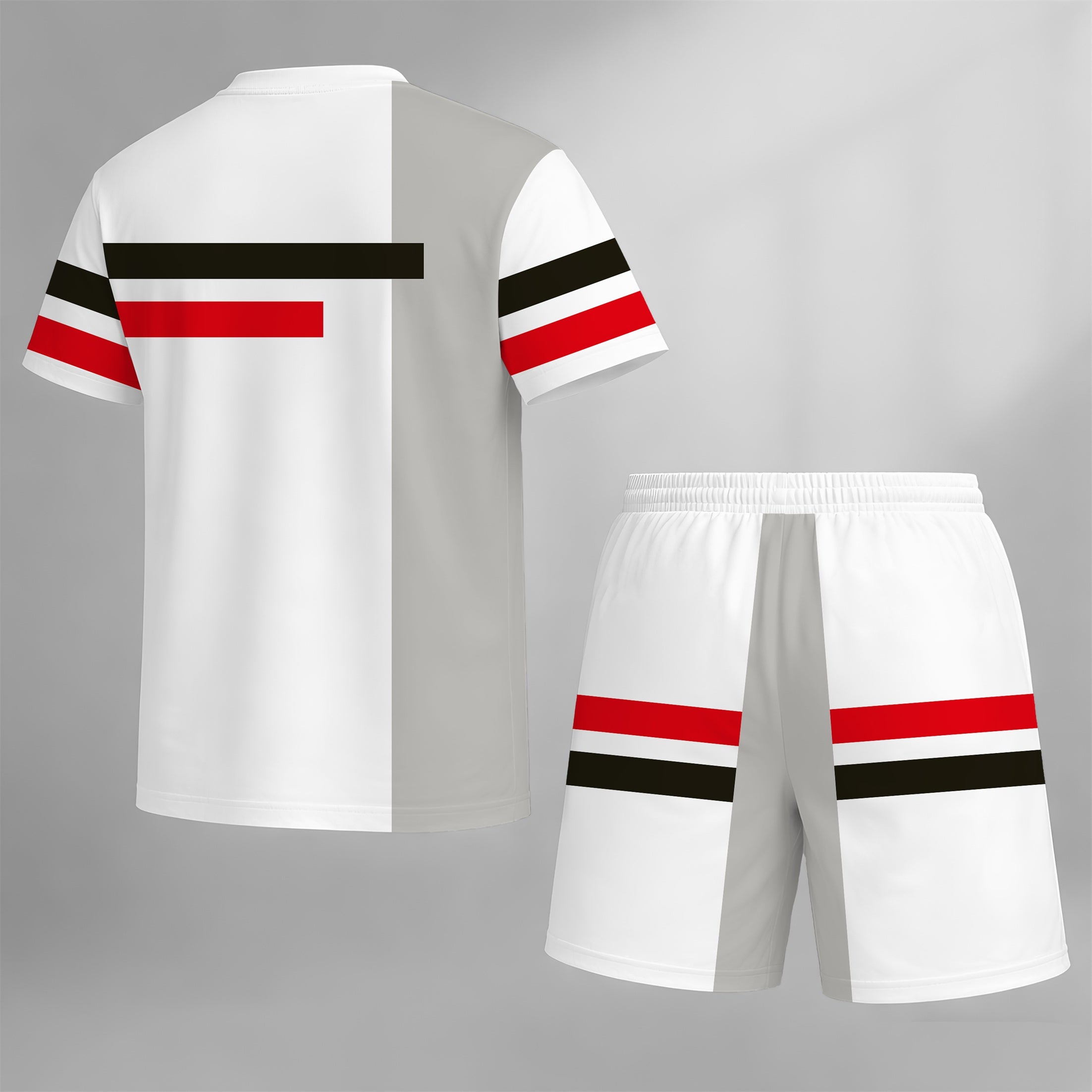 Men’s Summer 2 Piece Shorts Set, Color Block Short Sleeve T Shirt and Drawstring Shorts Matching Outfit, Lightweight Breathable Casual Tracksuit for Daily Wear, Streetwear, Vacation, Travel, Beach, Workout and Lounging