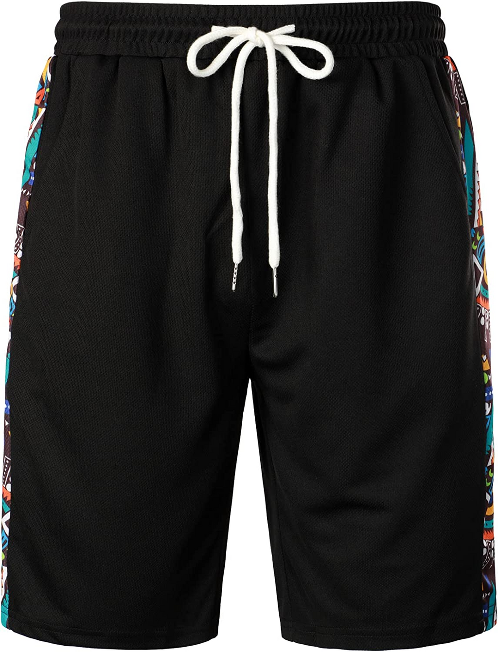 Men's Printed Colorblock T-Shirt and Shorts Set 012