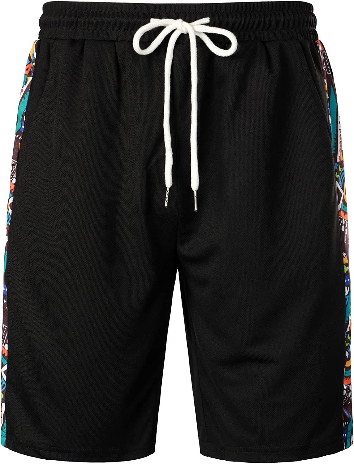 Men's Printed Colorblock T-Shirt and Shorts Set 012