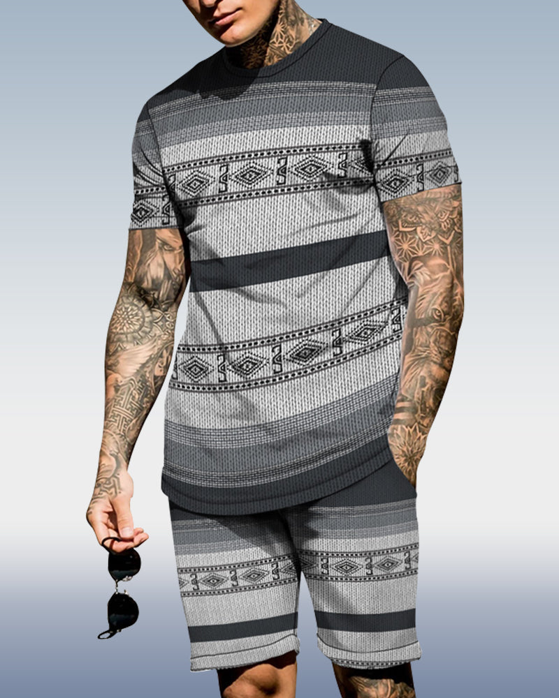 Men's spring and summer printed suit 027