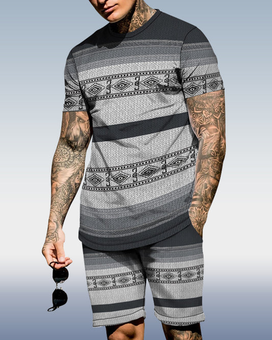 Men's spring and summer printed suit 027