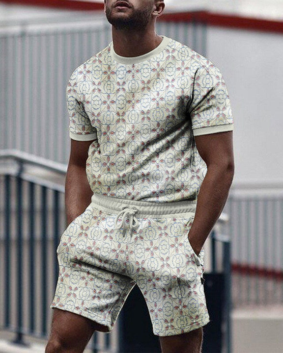 Suitmens Men's All Over Print Floral Short Set