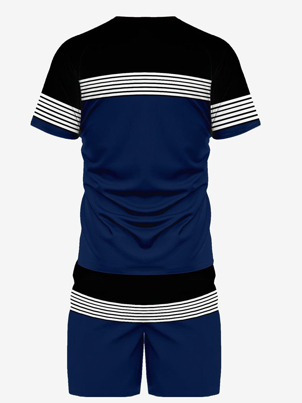 Men's Colorblock Summer Round Neck Set 108