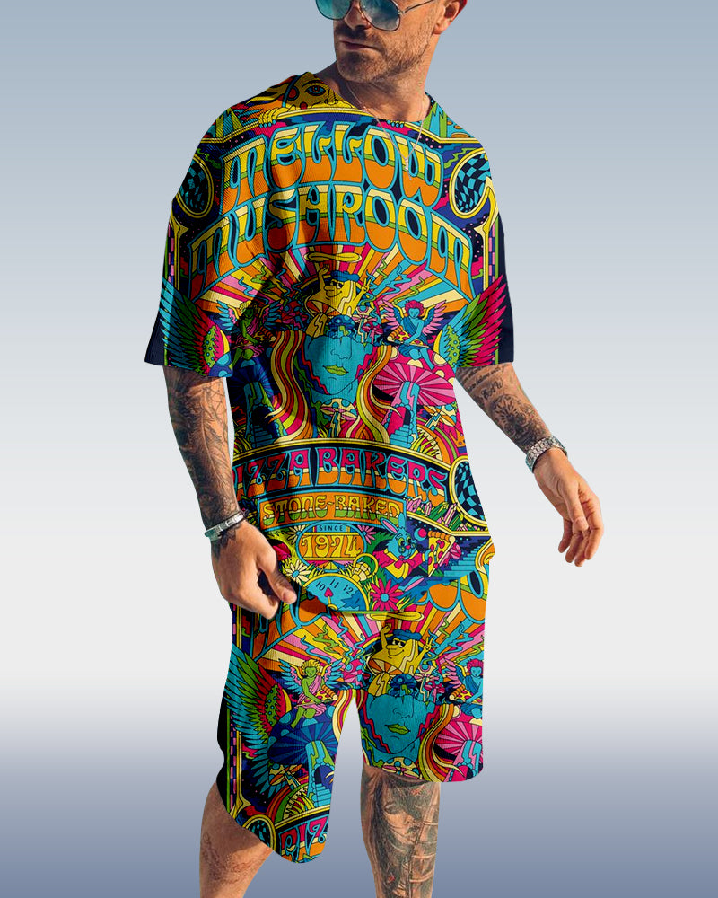 Men's Hippie Printed Shorts Set 437